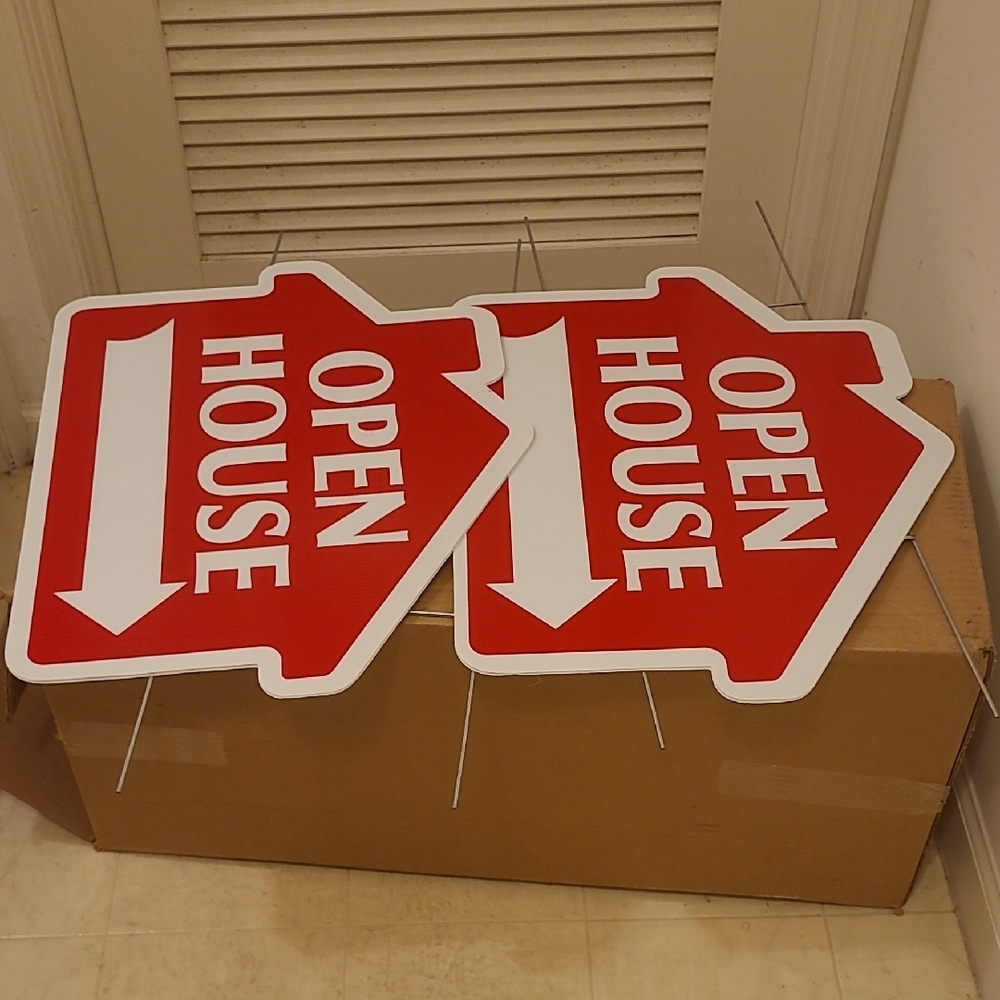 Bold Red Open House Sign Set